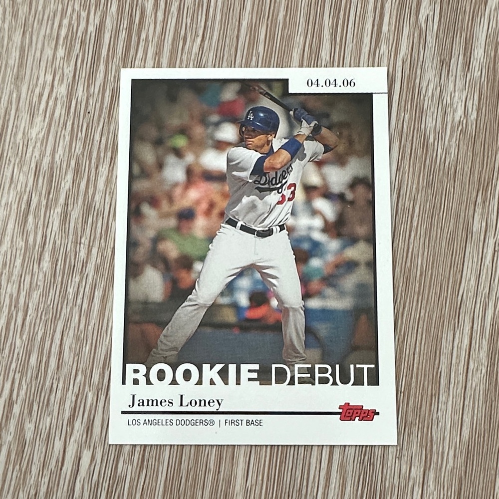 2006 Topps Rookie Debut James Loney Los Angeles Dodgers Baseball Card